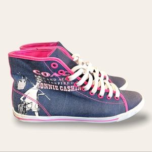 Coach Womens Tennis Shoe 8 Pink/Blue